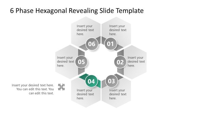 6-Phase Hexagonal Diagram Template for PowerPoint