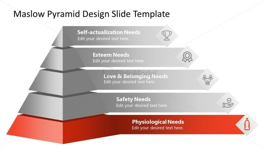 Editable Maslow Pyramid Diagram Presentation Slide