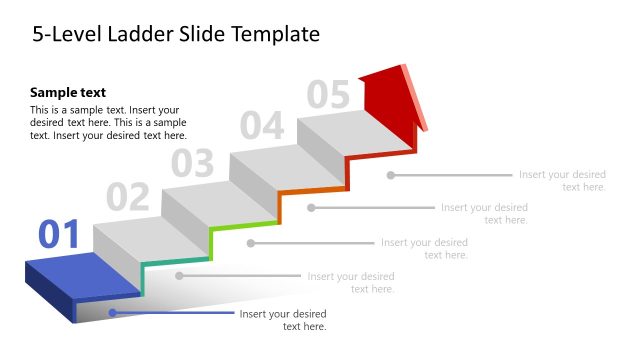 Step 1 Color Highlight Slide – 5-Level Ladder Template