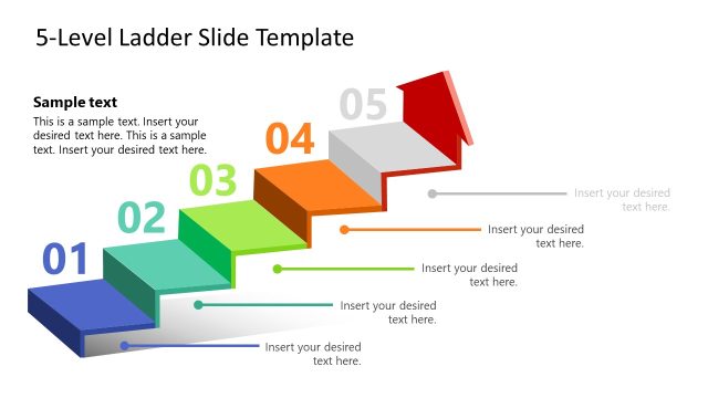 Editable 5-Level Ladder PPT Template