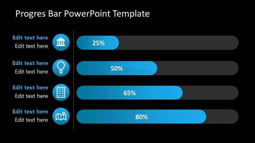 Progress Bar Template with Dark Background