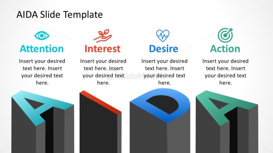 Editable Animated AIDA PPT Slide