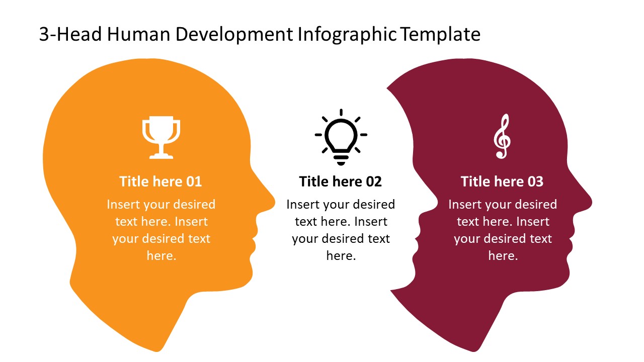 3 Head Human Development Infographic Slide