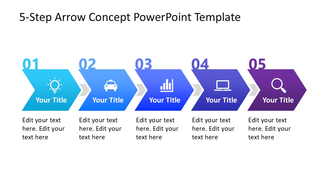 5-Step Arrow Diagram Template Slide