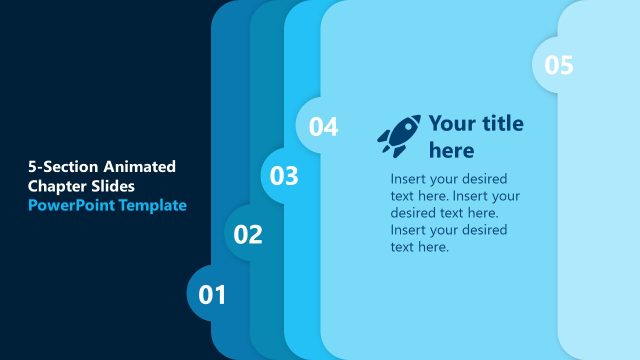 Customizable 5-Section Animated Chapter PPT Template