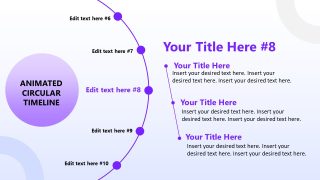 Animated Circular Timeline PPT Diagram Template Slide 