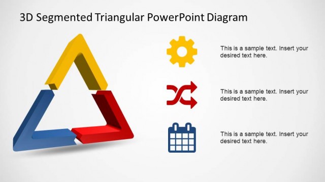 3D Process Triangular Shape and Flat icons for PowerPoint