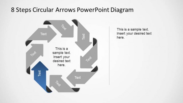 Circular Arrows Diagram with 8 Steps for PowerPoint