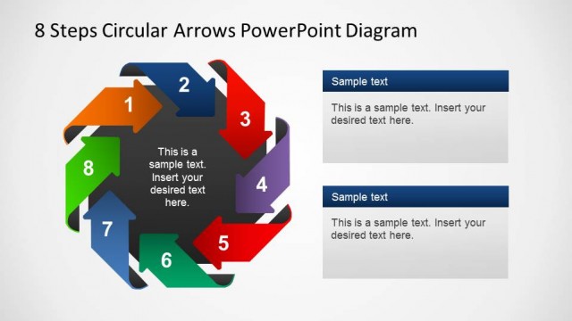 8 Steps PowerPoint  Diagram Circular Arrows Labeled