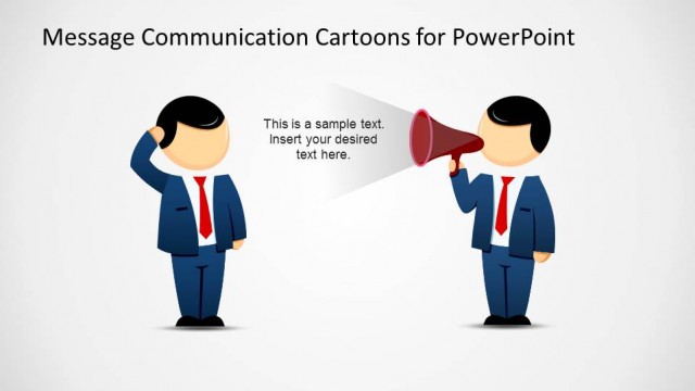 Message Sender with confused Receiver PowerPoint Cartoon