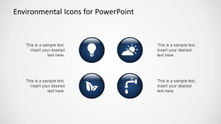 Flat Environmental Icons for PowerPoint Blue with 3D Effect