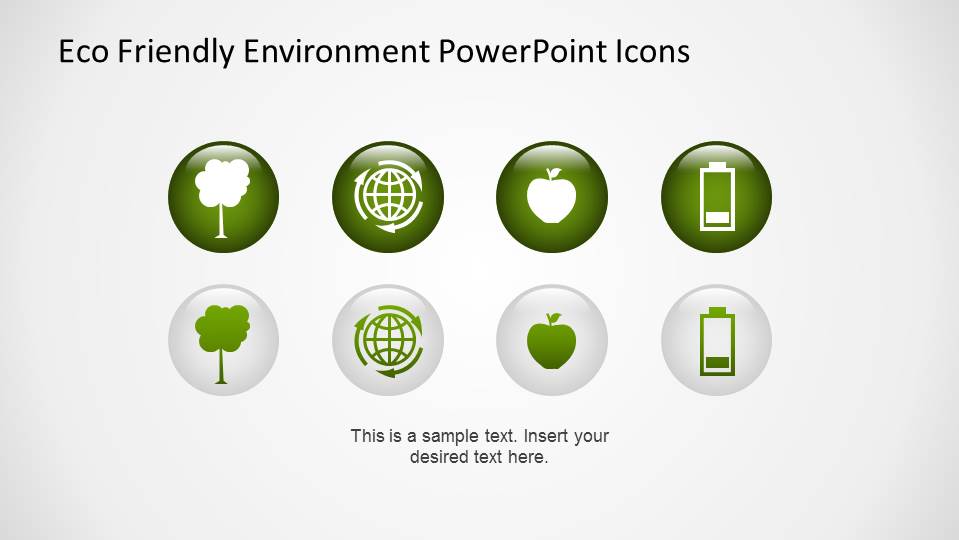 Eco Friendly PowerPoint Icons created with 3D Effects