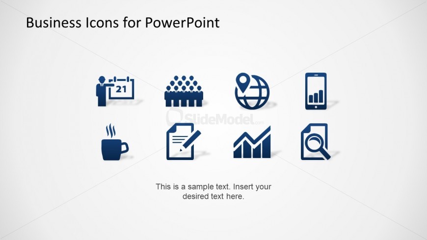 Blue Background Flat PowerPoint Icons