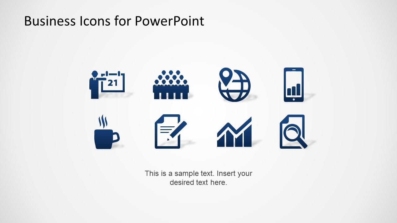 Blue Business Icons Set For Powerpoint Slidemodel