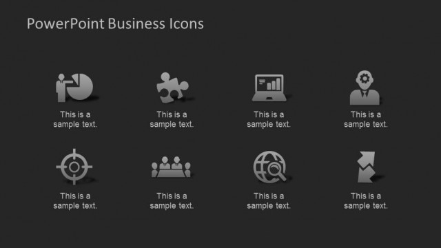 Business Icons for PowerPoint with Grey Gradient
