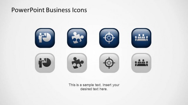 Grey and Blue Background PowerPoint Icons