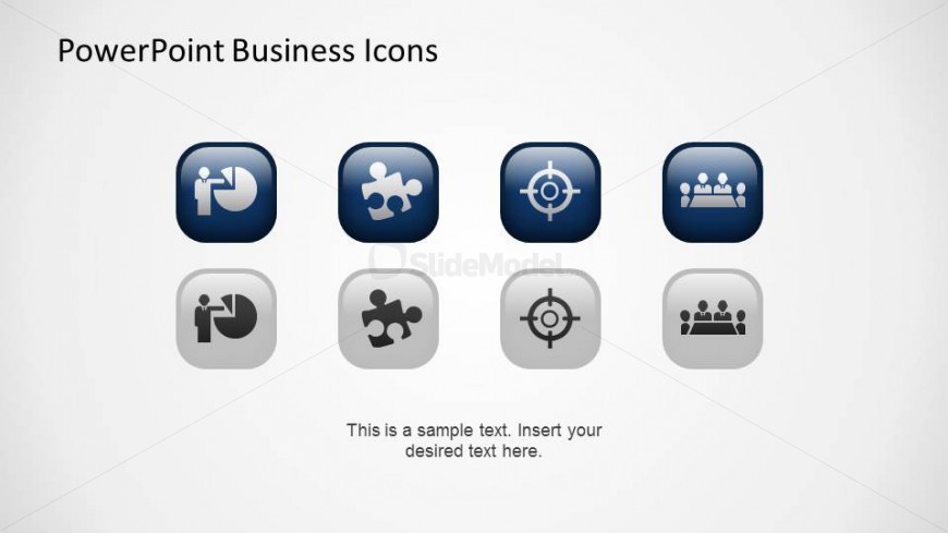 Blue and Grey PowerPoint Business Icons