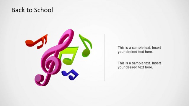 3D Music Symbols PowerPoint Shapes