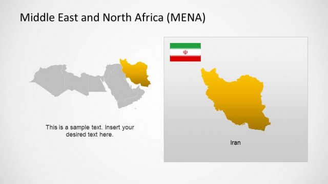 Iran Political Outline in Middle East Region PowerPoint Map