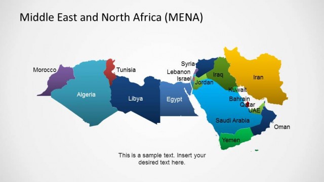 Middle East and North Africa Political Outline Map