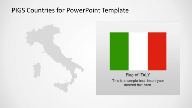 Italy Outline Map and Flag