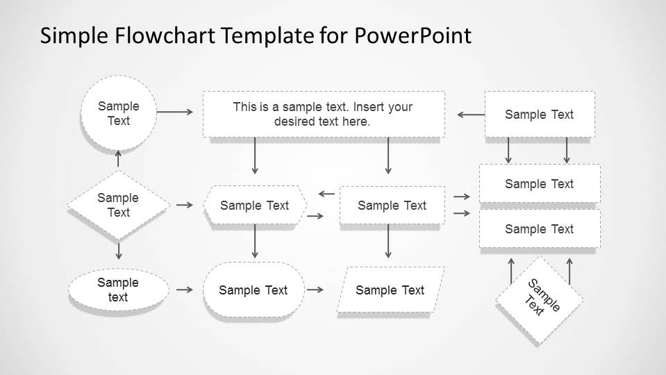 Simple Flowchart With Dotted Stroke For Powerpoint Slidemodel 1245