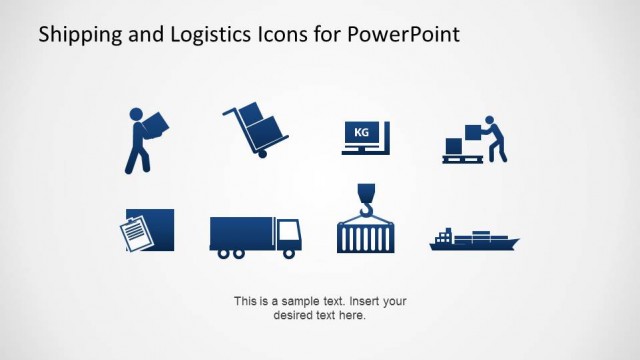 Flat Design Shipping and Logistics Theme PowerPoint Icons