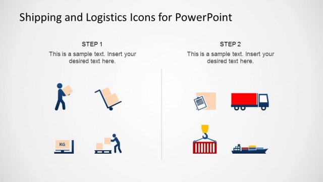 Modern Flat Design PowerPoint Icons of Shipping and Logistics Theme