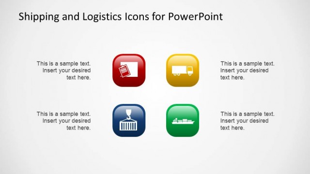 3D Flat Lighting Effect Logistics and Shipping PowerPoint Icons
