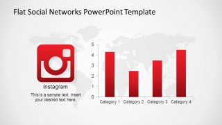 Instagram Flat Logo with Bar Chart Statistics