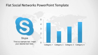 Skype Logo With Data Driven Bar Chart for Indicators