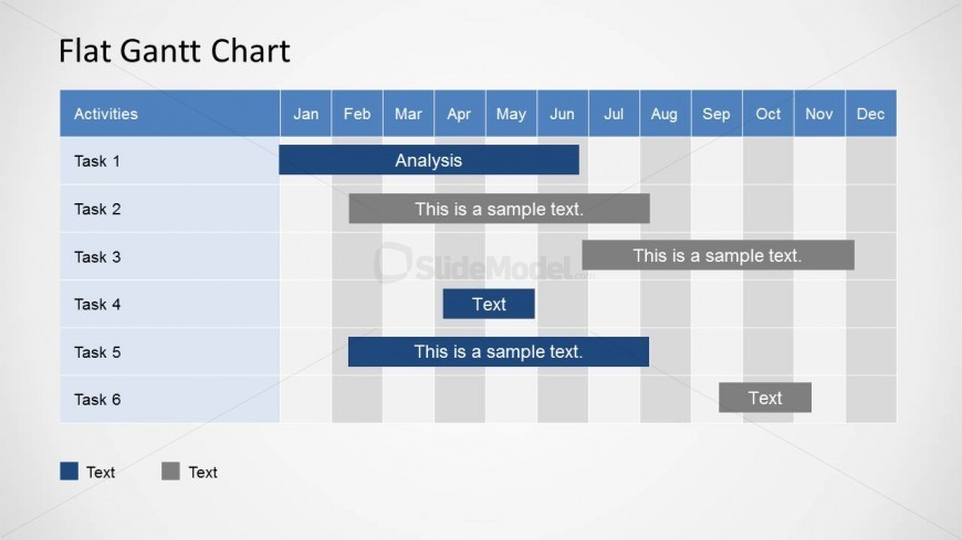 Flat Gantt Chart Monthly View