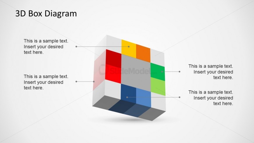 Creative 3D Box Diagram Template with Four Sides