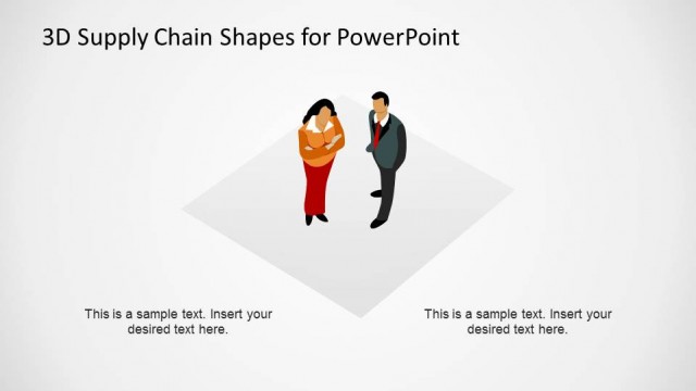 Customers 3D Shape Supply Chain Diagram