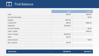 Simple Table Credit Debit Financial Statement