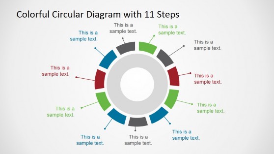 PowerPoint Concentrical Segmented Diagram 11 Steps