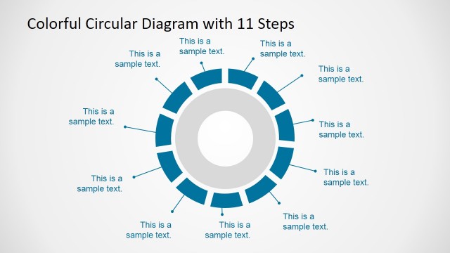 Blue 11 Steps Circular PowerPoint Diagram