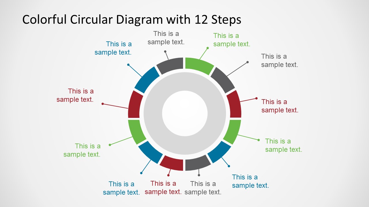 Colorful Circular 12 Steps Presentation Template