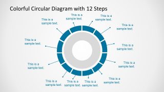 12 Segments Colorful Concept Diagram For PowerPoint