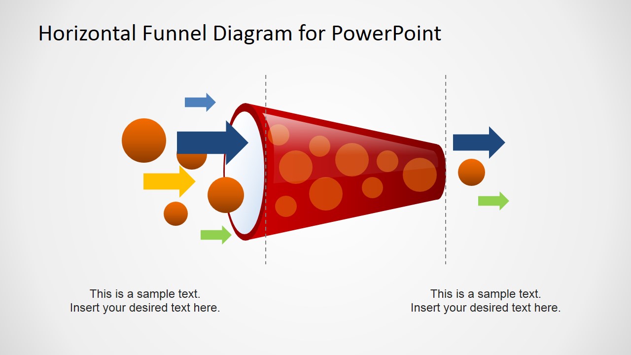 Flow through Healthy Flat Design PowerPoint Funnel Diagram