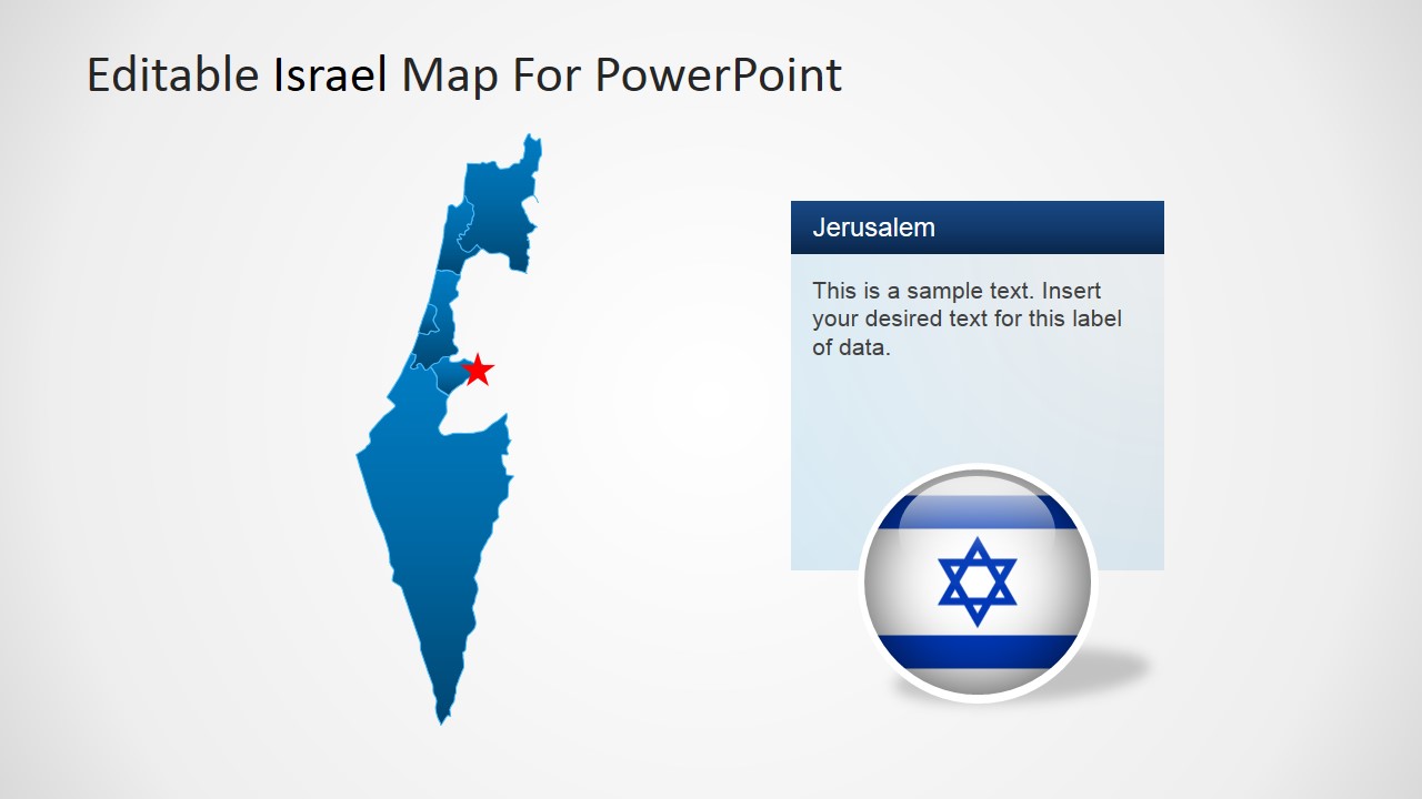 Map of Israel for PowerPoint SlideModel