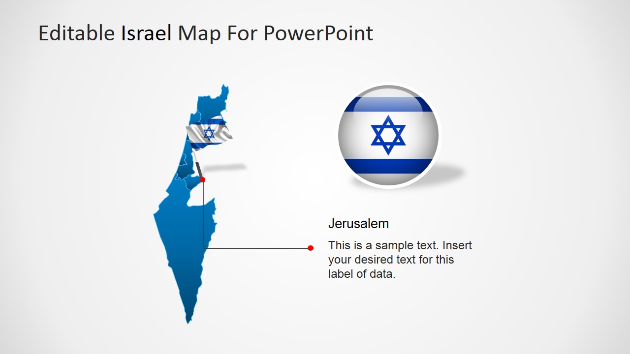 PowerPoint Map of Israel with Flag