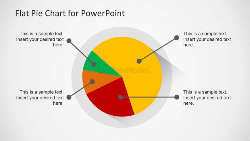 Example of Pie Chart Design for PowerPoint with Flat Style