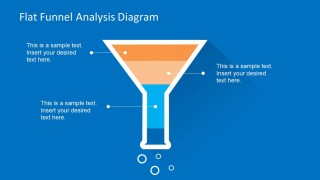 Flat Funnel Diagram Template for PowerPoint with 3 Levels