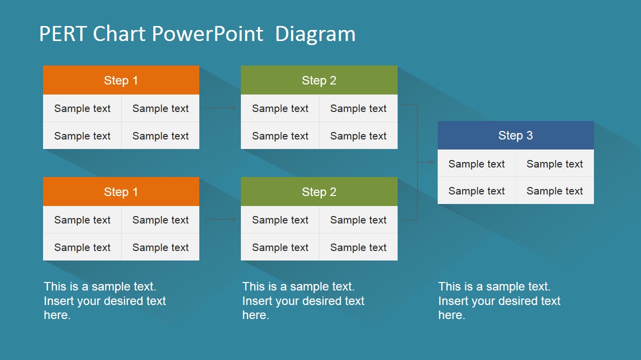 PowerPoint PERT Chart 5 Nodes