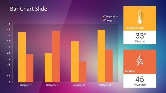 Bar Chart Slide Design with Violet Background