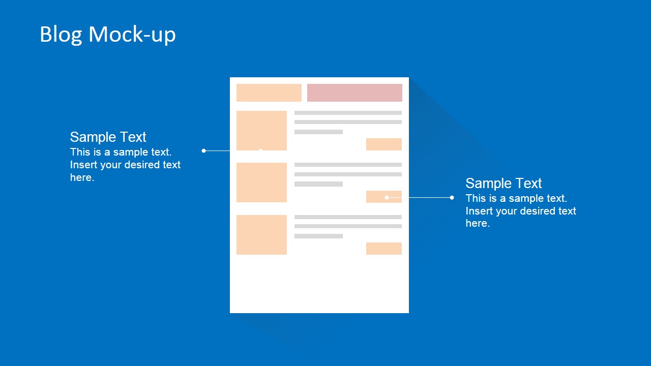 Blog Page Wireframe Layout For PowerPoint
