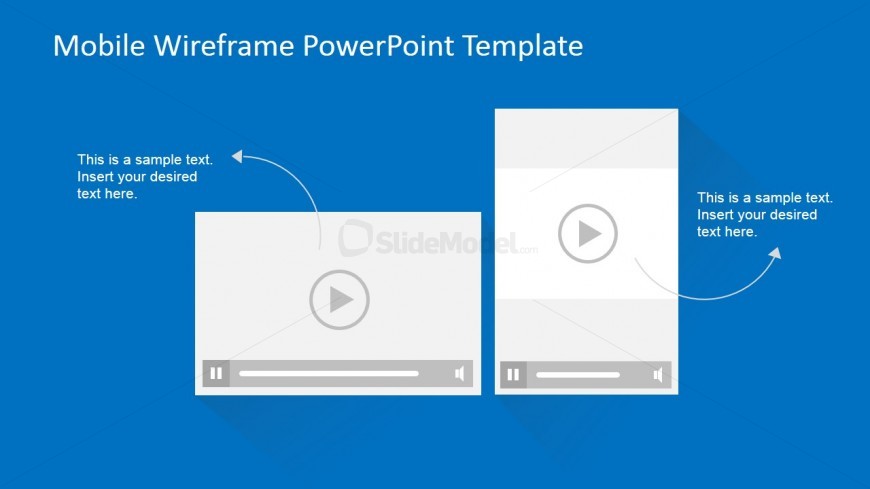 PowerPoint Mockup of Mobile Video Playing Landscape and Portrait