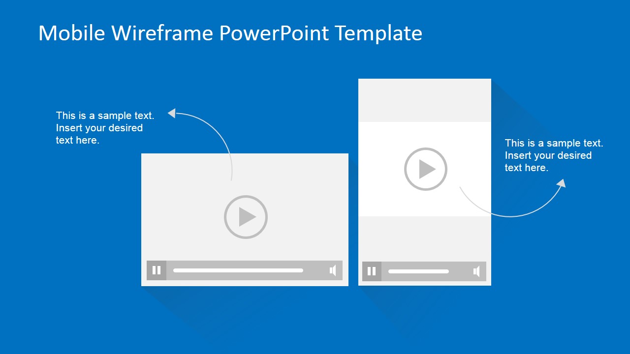 PowerPoint Mockup of Mobile Video Playing Landscape and Portrait