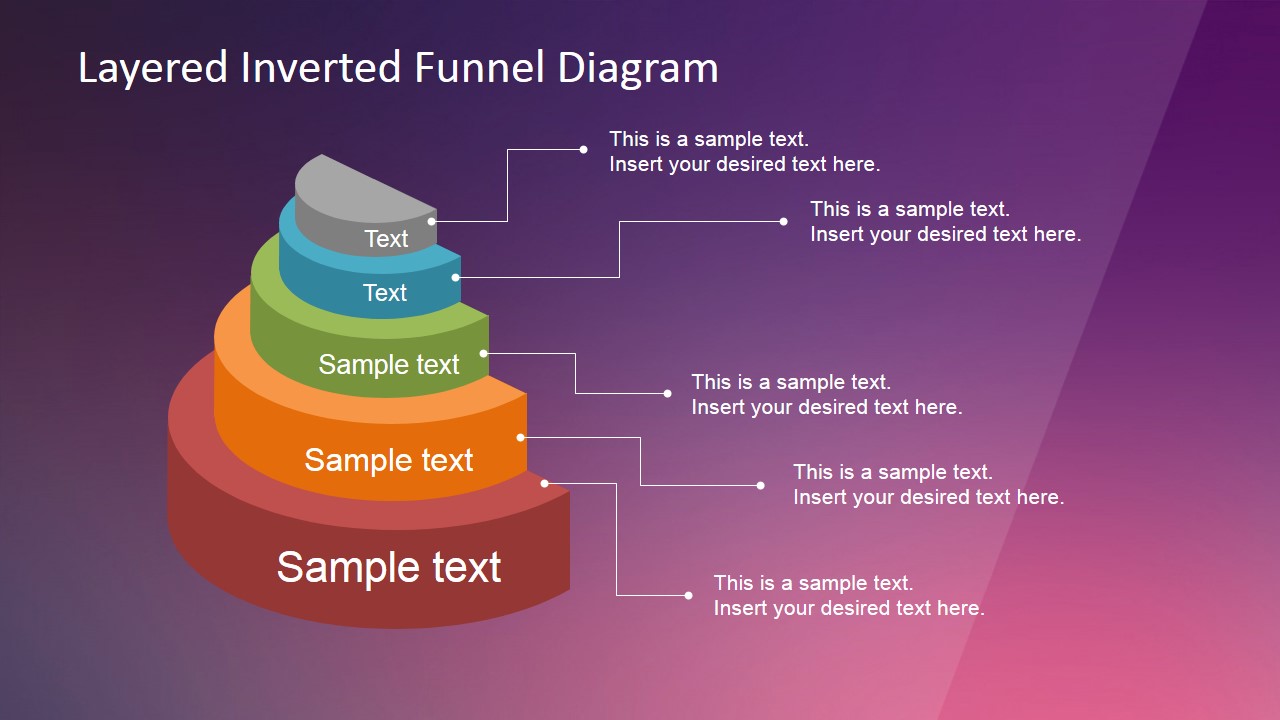 Multicolor Editable 3D Funnel Chart